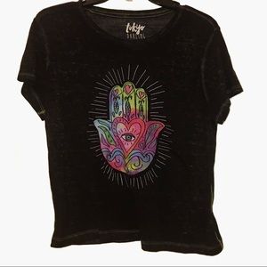 Colorful hand with eye shirt